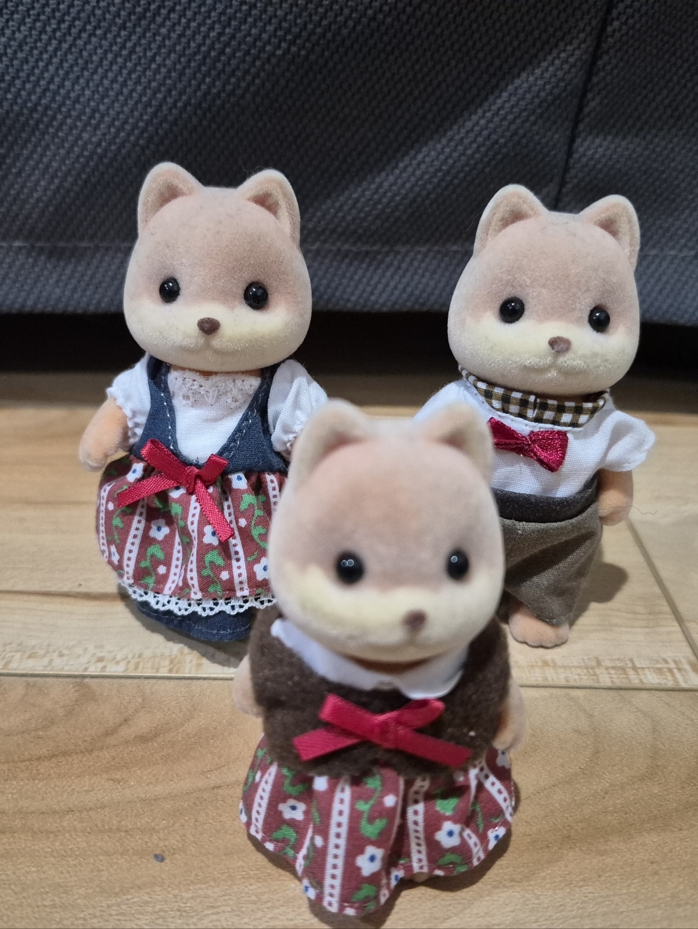3 Calico Critters Sylvanian Family Caramel Dog characters